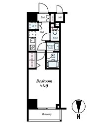 TRADIS 浅草橋 2階1Kの間取り