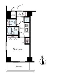 ベルグレードM 701 7階1Kの間取り