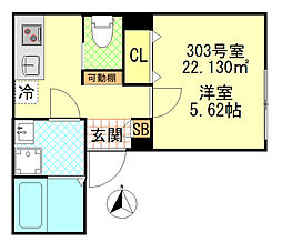 東京メトロ千代田線 町屋駅 徒歩10分の賃貸アパート 3階1Kの間取り