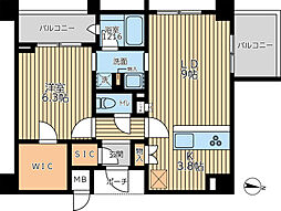 東急池上線 池上駅 徒歩4分の賃貸マンション 2階1LDKの間取り