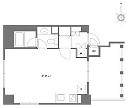 JR山手線 目黒駅 徒歩1分の賃貸マンション 10階ワンルームの間取り