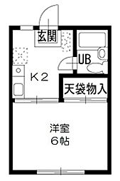 ヒルトップＴ＆Ｙ 2階1Kの間取り