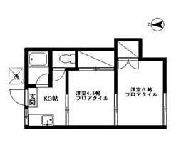 京王線 明大前駅 徒歩7分の賃貸アパート 1階2Kの間取り