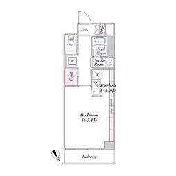 東京メトロ有楽町線 飯田橋駅 徒歩3分の賃貸マンション 4階1Kの間取り