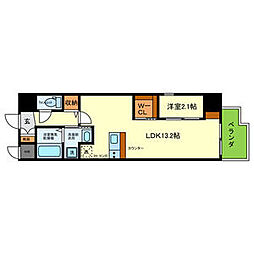 阪急宝塚本線 池田駅 徒歩9分の賃貸マンション 9階1LDKの間取り