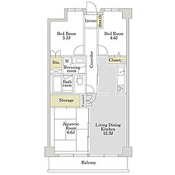 JR京浜東北・根岸線 鶴見駅 バス7分 三ツ池道下車 徒歩7分の賃貸マンション 5階3LDKの間取り
