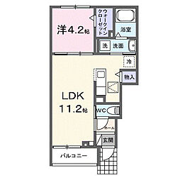 ハイムＳ 1階1LDKの間取り