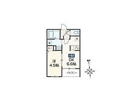 ＭＥＬＤＩＡ鷹の台 102 1階1DKの間取り
