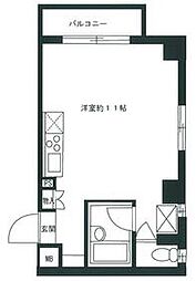 東急目黒線 武蔵小山駅 徒歩3分の賃貸マンション 4階ワンルームの間取り