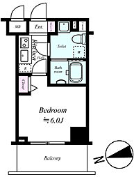 グリフォーネ横浜・伊勢町弐番館 5階1Kの間取り