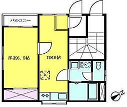 都営三田線 新板橋駅 徒歩2分の賃貸アパート 3階1DKの間取り