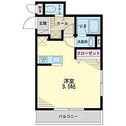 都営大江戸線 光が丘駅 徒歩15分の賃貸マンション 3階ワンルームの間取り