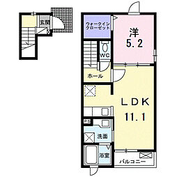 ブルーオーシャン 1LDKの間取図画像