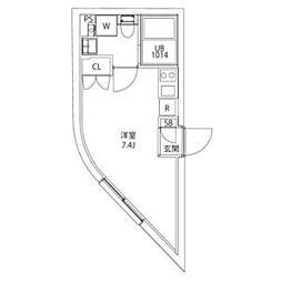 JR京浜東北・根岸線 王子駅 徒歩6分の賃貸マンション 3階ワンルームの間取り