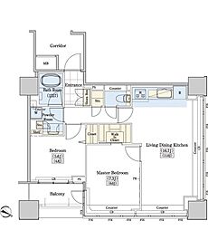 JR山手線 大塚駅 徒歩9分の賃貸マンション 15階2LDKの間取り