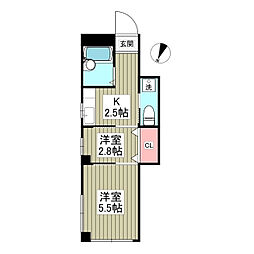 東京メトロ南北線 王子神谷駅 徒歩15分の賃貸マンション 1階2Kの間取り