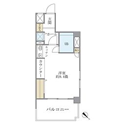 JR京浜東北・根岸線 鶴見駅 徒歩11分の賃貸マンション 6階ワンルームの間取り