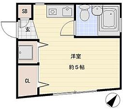 都営三田線 西巣鴨駅 徒歩5分の賃貸アパート 1階ワンルームの間取り