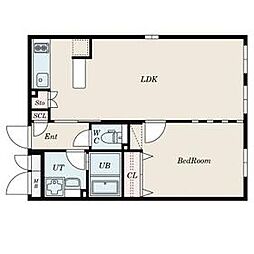 東急大井町線 戸越公園駅 徒歩6分の賃貸マンション 3階1LDKの間取り