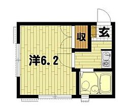 東急東横線 妙蓮寺駅 徒歩7分の賃貸アパート 2階1Kの間取り