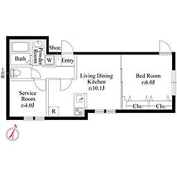 都電荒川線 滝野川一丁目駅 徒歩3分の賃貸マンション 3階1SLDKの間取り
