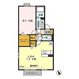 ピア　A・C棟 2階1LDKの間取り