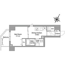 コンフォリア・リヴ関内 10階1DKの間取り