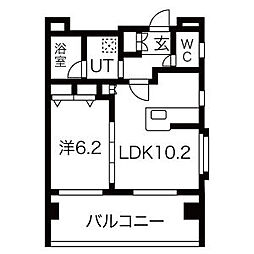 京急空港線 大鳥居駅 徒歩11分の賃貸マンション 5階1LDKの間取り