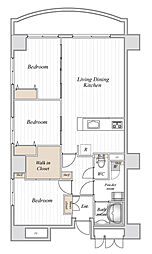 東京メトロ丸ノ内線 茗荷谷駅 徒歩10分の賃貸マンション 4階3LDKの間取り