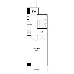 西武新宿線 井荻駅 徒歩10分の賃貸マンション 5階1Kの間取り