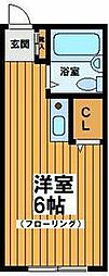 京王井の頭線 西永福駅 徒歩8分の賃貸アパート 1階ワンルームの間取り