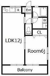都営三田線 西台駅 徒歩14分の賃貸アパート 2階1LDKの間取り