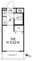 京王線 下高井戸駅 徒歩5分の賃貸マンション 4階1Kの間取り