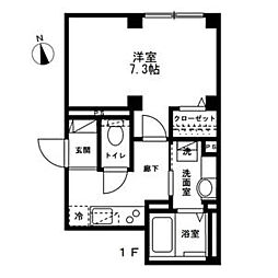 東京メトロ東西線 南砂町駅 徒歩11分の賃貸マンション 1階1Kの間取り