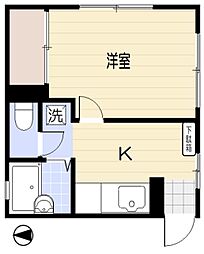 JR山手線 西日暮里駅 徒歩13分の賃貸アパート 1階1Kの間取り