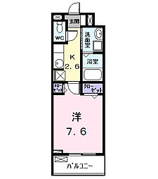 JR関西本線 春田駅 徒歩11分の賃貸アパート 2階1Kの間取り