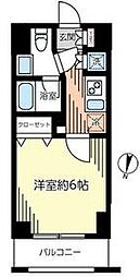 プレール・ドゥーク東京ＮＯＲＴＨII 5階1Kの間取り