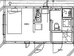 Grace Large田園調布 1階ワンルームの間取り