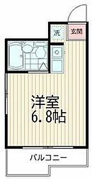 JR京浜東北・根岸線 大井町駅 徒歩4分の賃貸マンション 7階ワンルームの間取り