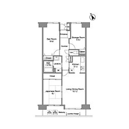 東京メトロ東西線 西葛西駅 徒歩15分の賃貸マンション 8階2SLDKの間取り