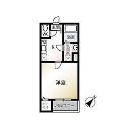 JR常磐線 柏駅 徒歩11分の賃貸アパート 2階1Kの間取り