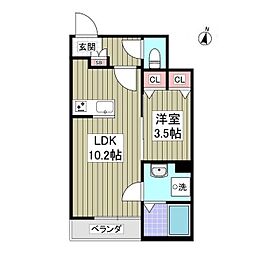 東急東横線 反町駅 徒歩9分の賃貸マンション 1階1LDKの間取り
