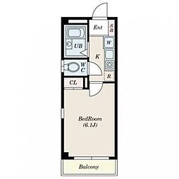 西武国分寺線 小川駅 徒歩4分の賃貸マンション 3階1Kの間取り