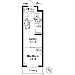 JR京浜東北・根岸線 赤羽駅 徒歩9分の賃貸マンション 1階1DKの間取り