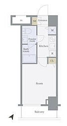 東急東横線 都立大学駅 徒歩10分の賃貸マンション 4階1Kの間取り