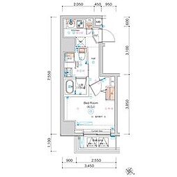 SQUARE CITY YOKOHAMA ODORIKOEN AZ 2階1Kの間取り
