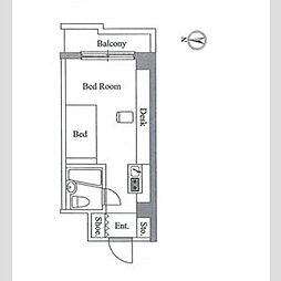 JR山手線 田端駅 徒歩7分の賃貸マンション 2階ワンルームの間取り