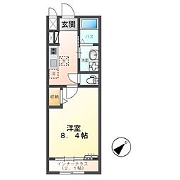 つくばエクスプレス 万博記念公園駅 徒歩27分の賃貸アパート 1階1Kの間取り