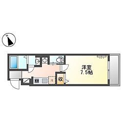 シルクネス 3階1Kの間取り