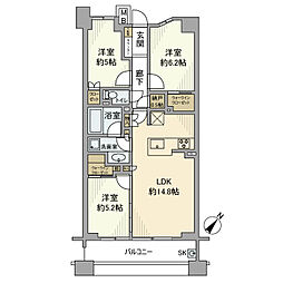 オーベル志村城山 5階3LDKの間取り